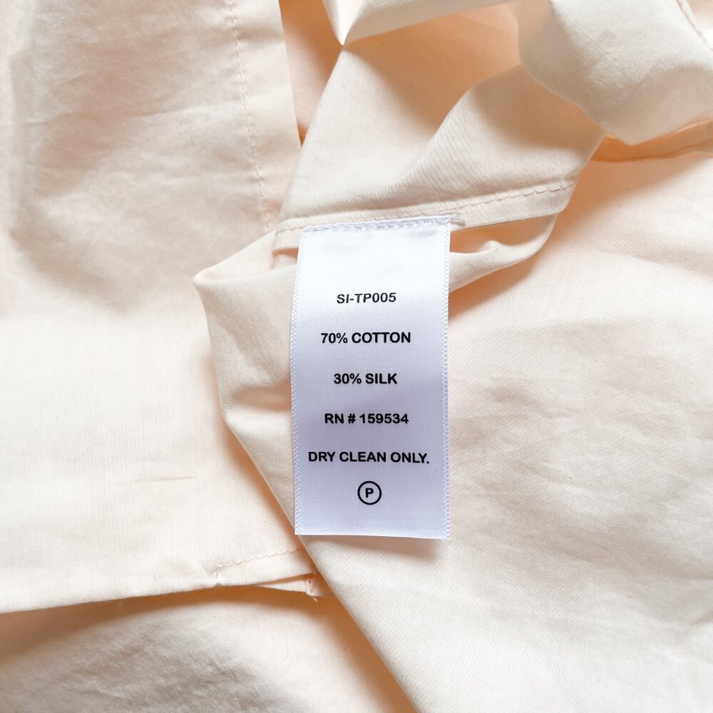Souk Indigo Jane Puff Sleeve Blouse Cotton Silk Soft Pink Size Medium NEW NWT - Picture 8 of 11